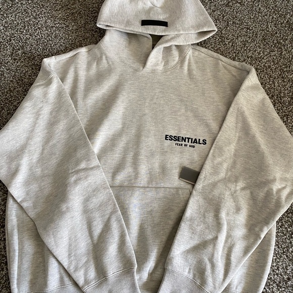 Fear of God Tops - ESSENTIALS FEAR OG GOD LIGHT OATMEAL PULLOVER HOODIE SIZE XL
